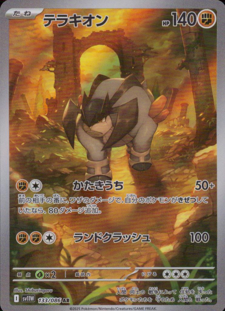 Terrakion Fighting AR Holo Booster Pack" Whitef Rare" 133/086 Condition A
